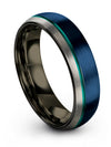 Matching Boyfriend and His Wedding Ring Male Wedding Band Tungsten Blue 6mm - Charming Jewelers