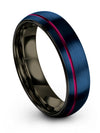 Woman&#39;s Wedding Ring Matte Tungsten Promise Rings for Men&#39;s Woman Band Blue - Charming Jewelers