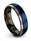 Christmas for Friendship Tungsten Anniversary Rings Brushed Blue Band - Charming Jewelers