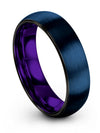 Matching Wedding Ring Blue Tungsten Wedding Band Set for Fiance and Fiance - Charming Jewelers