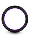 Purple Line Wedding Ring Tungsten Wedding Ring Polished Female Promise Ring - Charming Jewelers