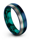 Tungsten Him and Husband Promise Ring Wedding Bands Blue Tungsten Couples - Charming Jewelers
