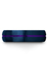 6mm Purple Line Wedding Rings Tungsten Brushed Wedding Rings Unique Blue - Charming Jewelers