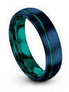 Wedding Set Blue Rings 6mm Tungsten Carbide Ring for Woman Engagement Female - Charming Jewelers