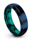 Bands Couple Wedding Guy Wedding Rings Tungsten Blue Copper Nephew Matching - Charming Jewelers