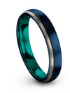 4mm Blue Anniversary Band Tungsten Anniversary Ring Couples Ring for Him - Charming Jewelers