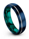Simple Wedding Band Woman&#39;s Guy Tungsten Wedding Small Blue Rings Wedding Gifts - Charming Jewelers