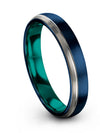 Blue Wedding Ring for Couple Tungsten Engraved Band for Woman&#39;s Engagement - Charming Jewelers