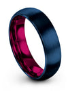Blue 6mm Wedding Ring Engagement Ladies Bands Tungsten Blue 6mm 5th Ring 6mm - Charming Jewelers