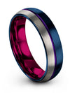 6mm Blue Anniversary Band Lady Tungsten I Love You Bands 6mm Purple Line Ring - Charming Jewelers