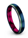 Brushed Blue Tungsten Lady Promise Band Man Blue Tungsten Wedding Bands Carbide - Charming Jewelers
