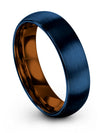 Blue Men Anniversary Band Sets Female Wedding Band 6mm Tungsten Marry Band - Charming Jewelers