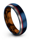 Matching Promise Ring Personalized Tungsten Band for Men Solid Blue Lady Band - Charming Jewelers