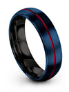 Wedding Bands for Female Sets Tungsten Band for Men&#39;s 6mm Blue Groove Ring Man - Charming Jewelers