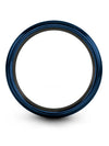 Brushed Blue Tungsten Mens Wedding Bands Tungsten 6mm Wedding Bands Fiance - Charming Jewelers