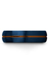 Blue and Copper Wedding Rings Woman Female Blue Tungsten Wedding Band Simple - Charming Jewelers