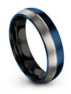 Woman Blue Plain Wedding Ring Tungsten Anniversary Bands Blue Promise Band - Charming Jewelers