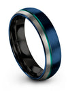 Lady Blue Plated Wedding Band Tungsten Carbide Ring for Couples Middle Finger - Charming Jewelers