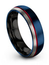 Matching Wedding Ring Blue Tungsten and Blue Bands for Guy I Promise Bands - Charming Jewelers