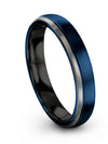 Men&#39;s Wedding Ring Tungsten Blue 4mm Tungsten Engraved Blue Ring Gift Ideas - Charming Jewelers