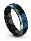 Matching Wedding Ring Blue Tungsten and Blue Bands for Guy