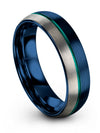 Lady Matte Blue Wedding Band Tungsten Rings for Woman&#39;s Engagement Woman - Charming Jewelers