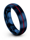 Matching Wedding Blue Ring for Couples Tungsten Carbide Wedding Bands 6mm - Charming Jewelers