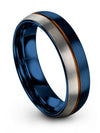 Buddhism Wedding Ring Tungsten Blue Copper Ring for Lady 6mm 14 Year - Charming Jewelers