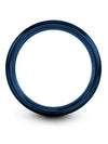 Wedding Band for Her Man Blue Tungsten Engagement Band for His Dome Promise - Charming Jewelers