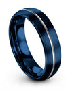 Blue Wedding Band Tungsten 6mm Men Tungsten Wedding Rings Band Blue Promise - Charming Jewelers