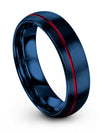 Female 6mm Band Bands Blue Tungsten Engagement Bands Men Simple Bands Matching - Charming Jewelers