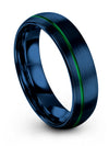 Couples Blue Wedding Bands Sets Tungsten Bands 6mm Blue Rings Bands 6th - Sugar - Charming Jewelers