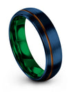 Wedding Set Rings for Guys Tungsten Woman&#39;s Rings Blue and Copper Blue - Charming Jewelers