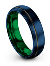 Her and Fiance Wedding Bands Sets Blue Tungsten Carbide Wedding Bands Sets - Charming Jewelers