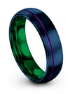 Wedding Ring for Mens Blue Tungsten Bands Boyfriend