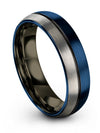 Female Brushed Wedding Ring Male Blue Black Tungsten Wedding Band 6mm Blue - Charming Jewelers