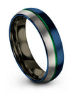 Blue Green Anniversary Ring for Woman&#39;s Tungsten Carbide Wedding Band Promise - Charming Jewelers