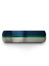 Blue Wedding Jewelry Tungsten Bands Blue Green Female Right Hand Ring 6mm 55th - Charming Jewelers