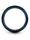 Set Wedding Ring 6mm Tungsten Blue Ring Midi Band for Male Blue Couple Bands - Charming Jewelers
