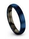 Blue Tungsten Anniversary Ring Sets Tungsten Jewelry Blue Plated Promise Bands - Charming Jewelers