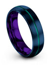 Promise Ring Blue and Teal Tungsten Promise Rings for Couples Colorful - Charming Jewelers
