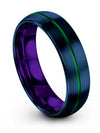 Tungsten Wedding Rings Blue and Green Tungsten Wedding Bands for Guy 6mm - Charming Jewelers