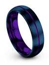 Wedding Band Personalized Tungsten Wedding Band Blue Purple Simple Guys Couples - Charming Jewelers