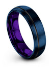Wedding Bands Matching Set Blue Wedding Bands for Womans Tungsten MidFinger - Charming Jewelers