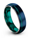 Blue Two Tone Wedding Rings Tungsten Rings Dome Simple Jewelry Mens Soul Mate - Charming Jewelers