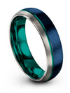 Couples Blue Promise Band Sets Men&#39;s Blue Wedding Rings Tungsten Carbide Plain - Charming Jewelers