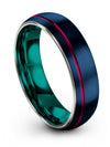 Wedding Rings for Couple Blue Tungsten Carbide Ring for Ladies Couples Matching - Charming Jewelers