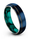 Simple Blue Promise Band for Woman&#39;s Tungsten Carbide Wedding Rings Sets - Charming Jewelers