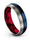 Nice Promise Ring Brushed Blue Tungsten Female Wedding Rings Engagement Female - Charming Jewelers