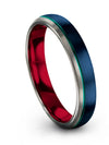 Men&#39;s Blue Engagement Rings and Wedding Band Tungsten Groove Band Engagement - Charming Jewelers